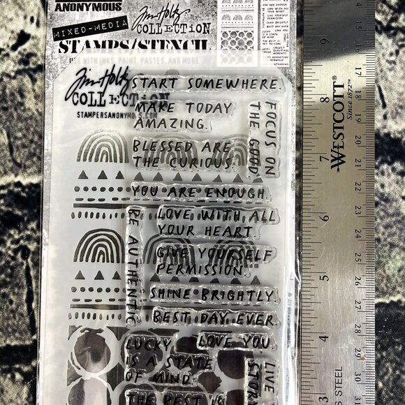 TIM HOLTZ Note Worthy STAMPS STENCIL Set - Picture 3 of 9